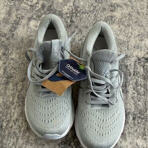 ASICS Light Gray Knit Lace-Up Sneakers